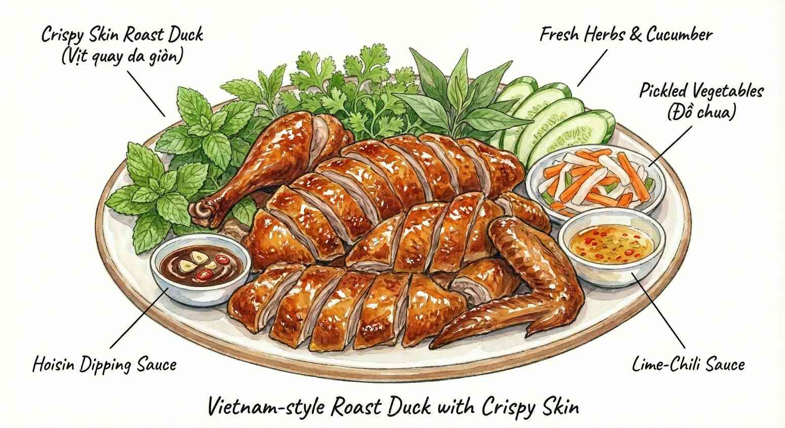 Vịt Quay ingredients sketch